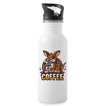 Kangaroo Coffee Hop - 20 oz Water Bottle - white - Right