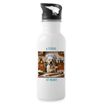 A foodie at heart - 20 oz Water Bottle - white - Right