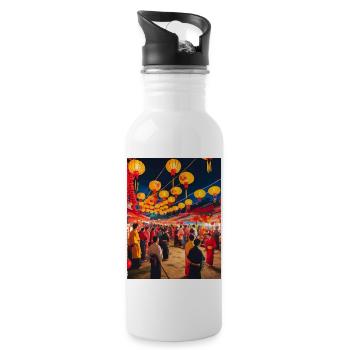 Japanese Art Summer Festival - 20 oz Water Bottle - white - Right
