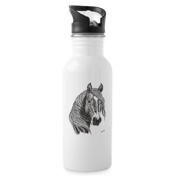 Horse Portrait - 20 oz Water Bottle - white - Right