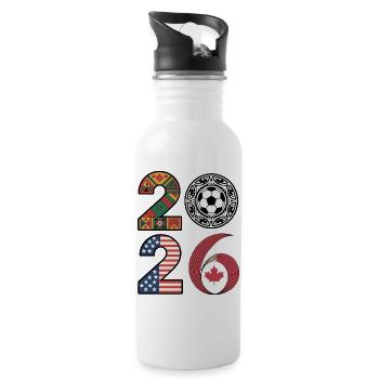 2026 Football Countries – USA, Canada & Mexico - 20 oz Water Bottle - white - Right