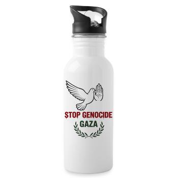 Peace for Gaza Dove Illustration - Human Rights Ad - 20 oz Water Bottle - white - Right