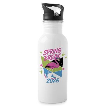 Spring Break Flamingo 2026 - 20 oz Water Bottle - white - Right
