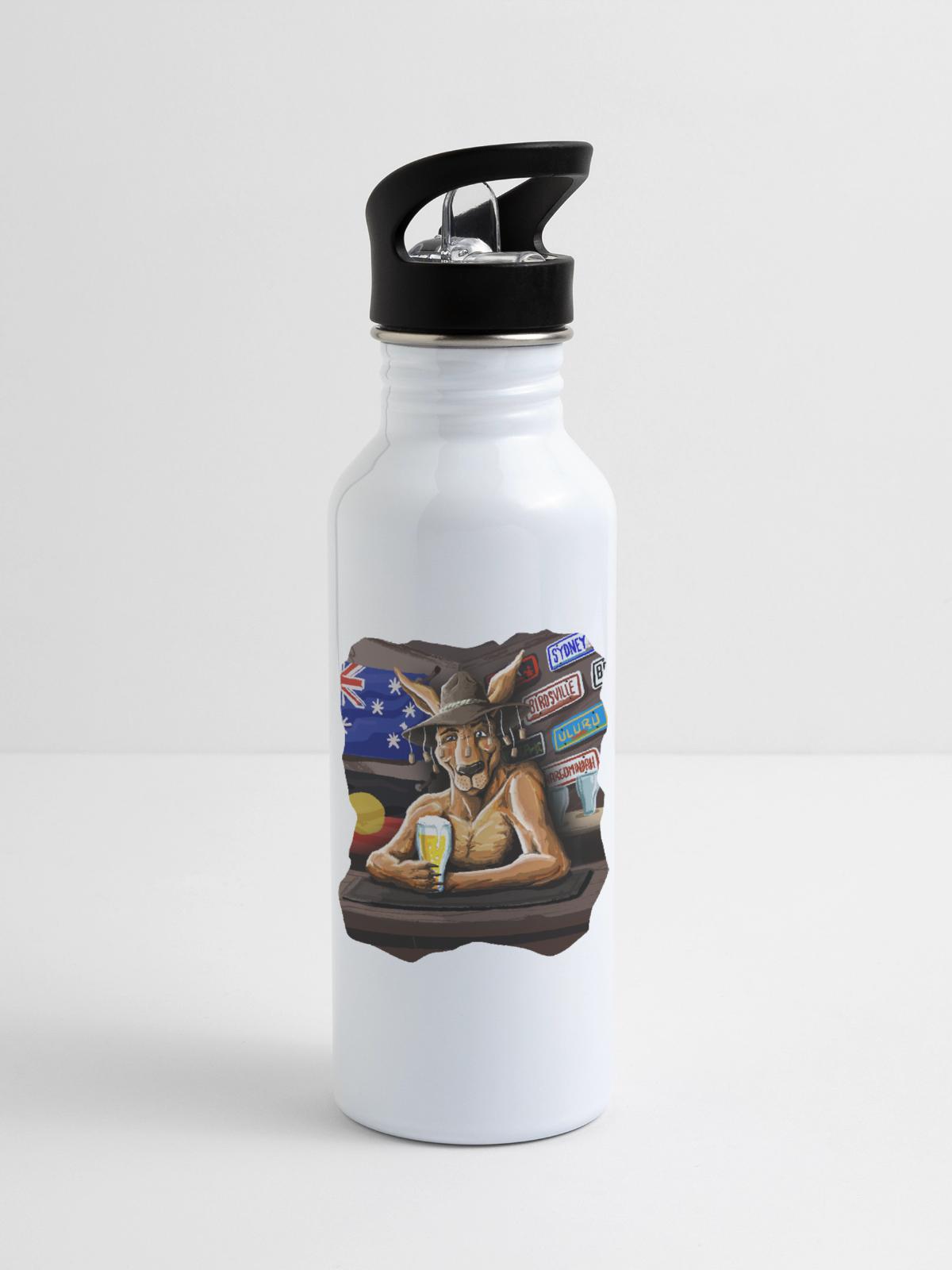AUSSIE PUB ROO - 20 oz Water Bottle - white - Right