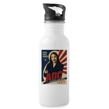 AOC Vintage Campaign Alexandria Ocazio Cortez - 20 oz Water Bottle - white - Right