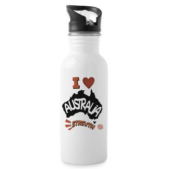 I Love Australia Strewth - 20 oz Water Bottle - white - Right