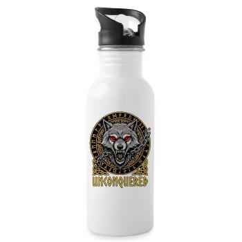 Unconquered Wolf Celtic Chains - 20 oz Water Bottle - white - Right