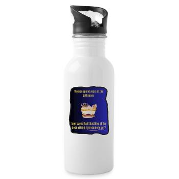 Are You Done Yet Bathroom Joke - 20 oz Water Bottle - white - Right