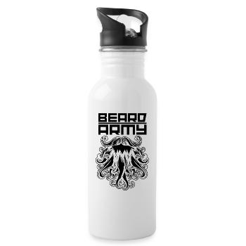 Minimalist Black Square Beard Army Bird Art - 20 oz Water Bottle - white - Right