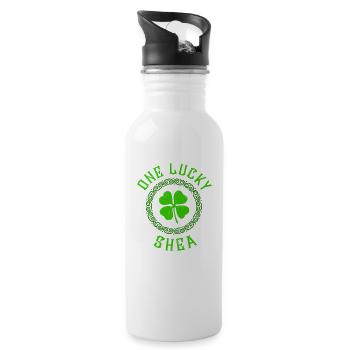 One Lucky Shea Irish Family Four Leaf Clover - 20 oz Water Bottle - white - Right
