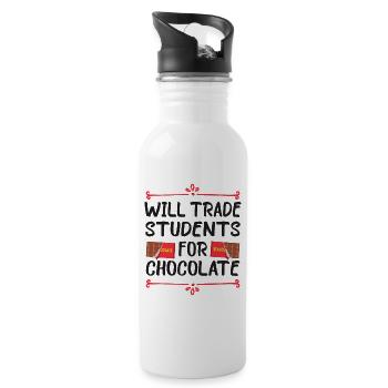 CHOCOLATEFORSTUDENTSWILL TRADE - 20 oz Water Bottle - white - Right