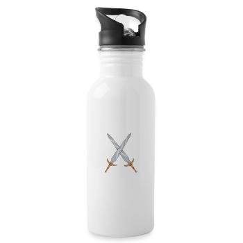 Two swords - 20 oz Water Bottle - white - Right