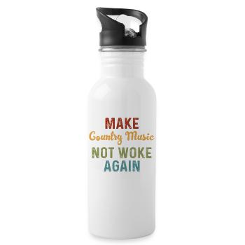 Make Country Music Not Woke Again Retro - 20 oz Water Bottle - white - Right