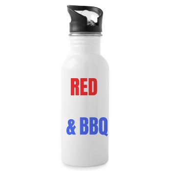 Red White And Bbq Funny Patriotic Bbq - 20 oz Water Bottle - white - Right