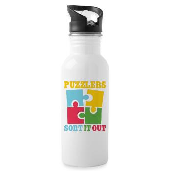 Puzzlers sort it out - 20 oz Water Bottle - white - Right