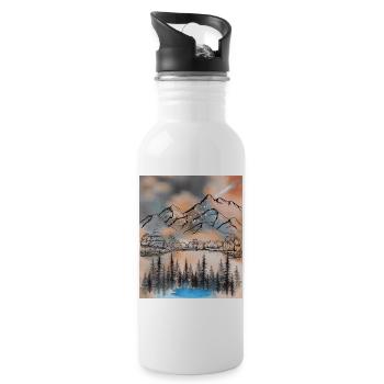 "Autumn landscape Serenity" - 20 oz Water Bottle - white - Right