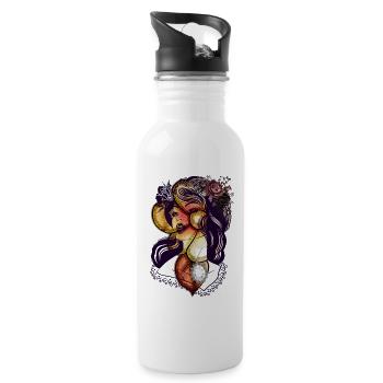 Serene Floral Victorian Lady - 20 oz Water Bottle - white - Right