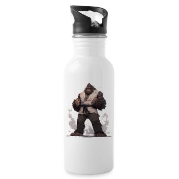 Bigfoot Karate Martial Arts MMA Kawaii - 20 oz Water Bottle - white - Right