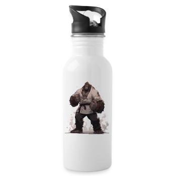 Bigfoot Karate Martial Arts MMA Kawaii - 20 oz Water Bottle - white - Right