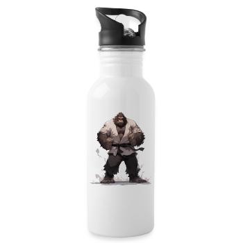 Bigfoot Karate Martial Arts MMA Kawaii - 20 oz Water Bottle - white - Right