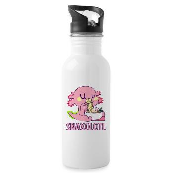 Snaxolotl Noodle Lover - Funny Food Design - 20 oz Water Bottle - white - Right