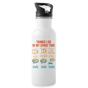 Things I Do In My Spare Time 3D Printer Printing - 20 oz Water Bottle - white - Right