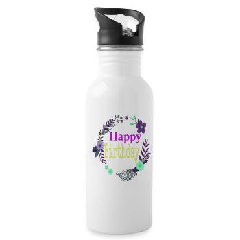 Happy Birthday - 20 oz Water Bottle - white - Right