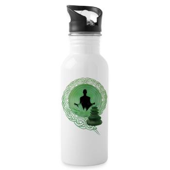 Buddha Meditation Fashion Clothing Buddhism - 20 oz Water Bottle - white - Right