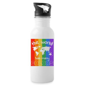 Global Rainbow: Colors of Diversity - 20 oz Water Bottle - white - Right