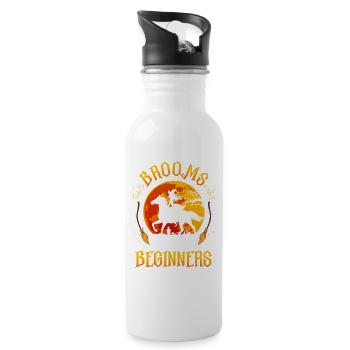 Witch Brooms for Beginners Tee - 20 oz Water Bottle - white - Right