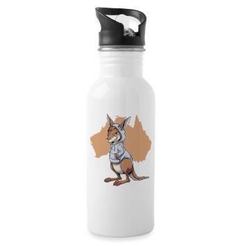 Kangaroo exotic animals Australia - 20 oz Water Bottle - white - Right