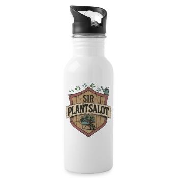 Vintage "SIR PLANTSALOT" Rustic Men Gardeners - 20 oz Water Bottle - white - Right