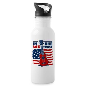 In Uke We Trust - Funny Ukulele - 20 oz Water Bottle - white - Right