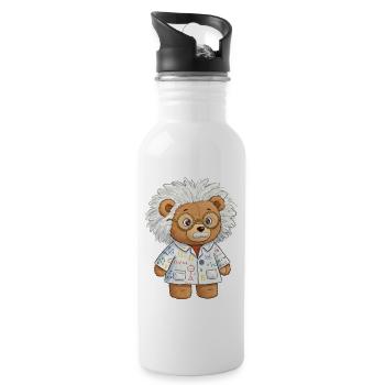 Teddy bear scientist - 20 oz Water Bottle - white - Right