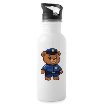 Teddy bear police - 20 oz Water Bottle - white - Right