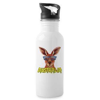 Cool Kangaroo with Sunglasses Celebrating - 20 oz Water Bottle - white - Right