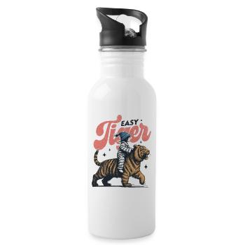 easy tiger Little Girl Ride Tiger - 20 oz Water Bottle - white - Right