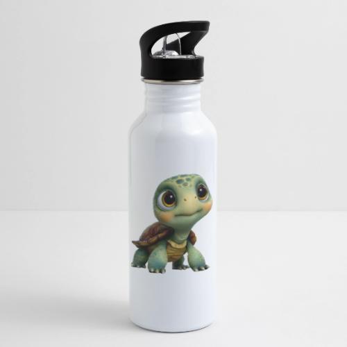 Adorable Cartoon Baby Turtle with Big Eyes - 20 oz Water Bottle