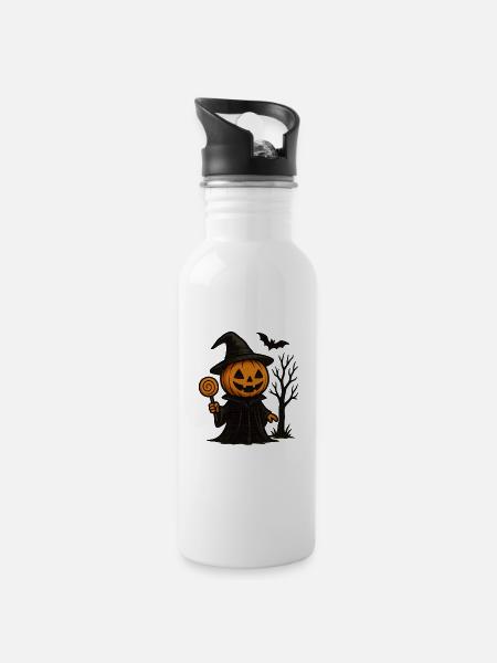 Pumpkin Wizard Jack o Lantern - 20 oz Water Bottle - white
