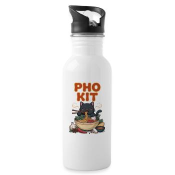 Pho Kit Noodle Bowl Foodie Asian Cuisine Art - 20 oz Water Bottle - white - Right