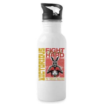 Fashion Style Kangaroo Boxing Fighter Art Design  - 20 oz Water Bottle - white - Right