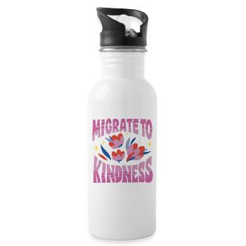 Humanity Equality Migrate To Kindness - 20 oz Water Bottle - white - Right