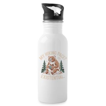 My Hiking Pace? Existential. - 20 oz Water Bottle - white - Right