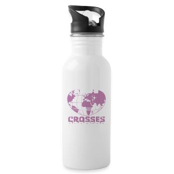 Humanity Equality Love Crosses Borders - 20 oz Water Bottle - white - Right