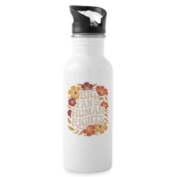 Big Fan of Human Rights Floral - 20 oz Water Bottle - white - Right