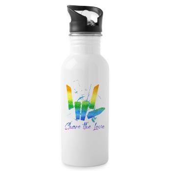 Rainbow Wave Share the Love - 20 oz Water Bottle - white - Right