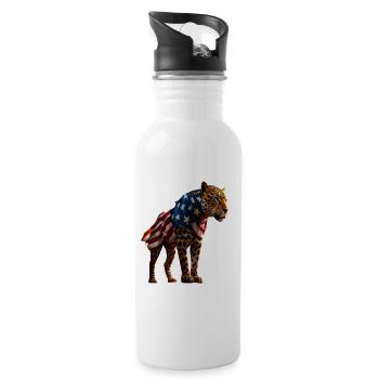 Bold Wild Cat Design - 20 oz Water Bottle - white - Right