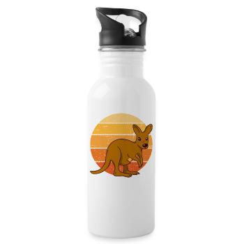 Kangaroo at Sunset Arc - 20 oz Water Bottle - white - Right