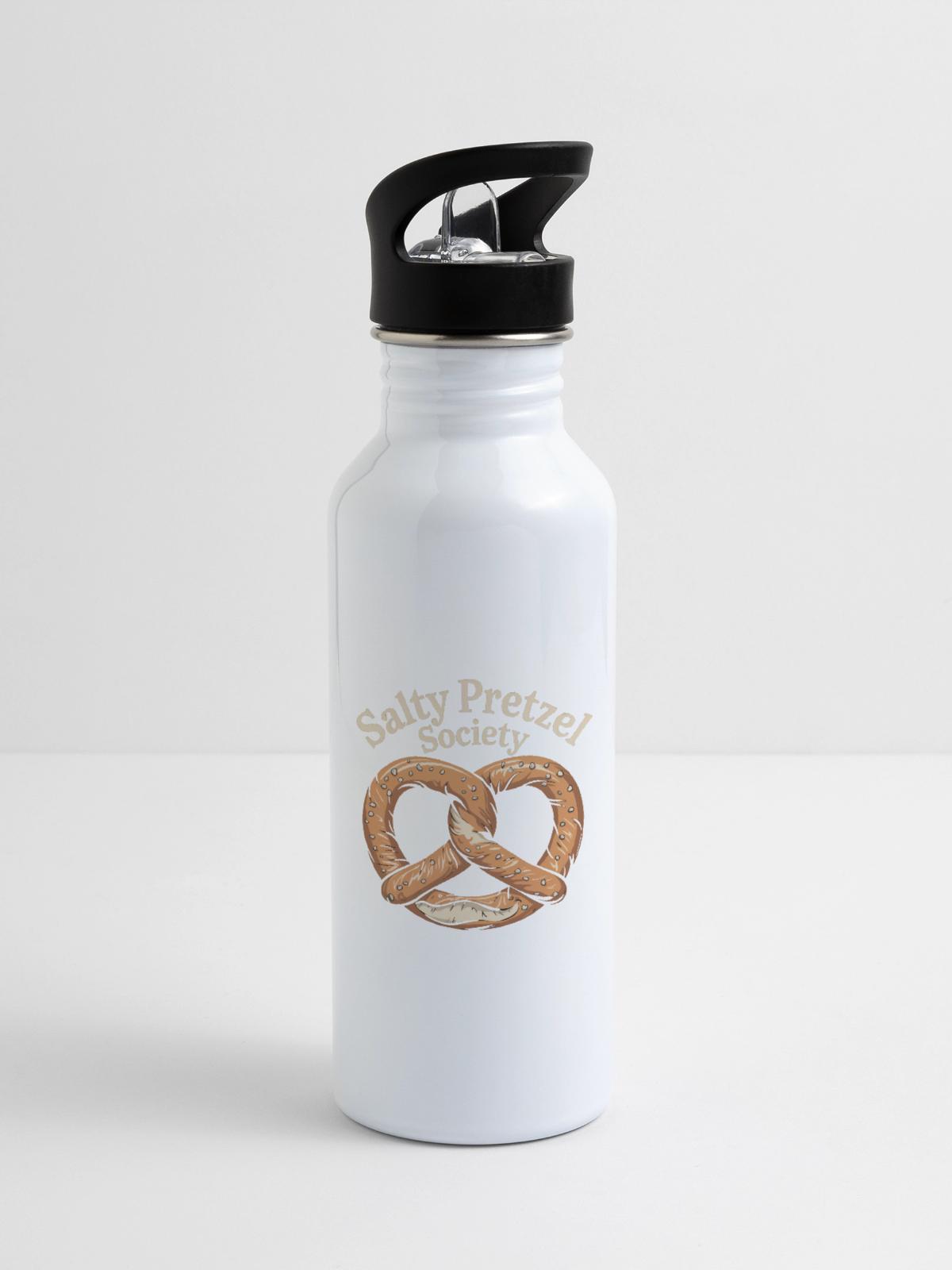 Salty Pretzel Society - 20 oz Water Bottle - white - Right