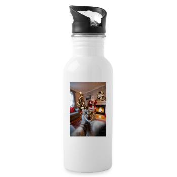 Cozy Christmas Kitty Selfie - 20 oz Water Bottle - white - Right